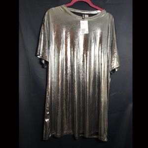 Silver T-Shirt Dress NWT